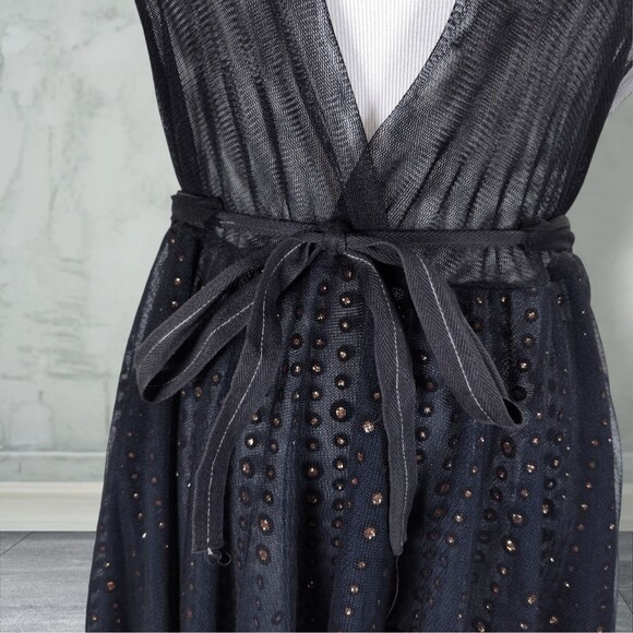 RN Convertible Dark Fairy Sheer Party Dress Size S Layered Glitter Tulle Mesh - Picture 8 of 16